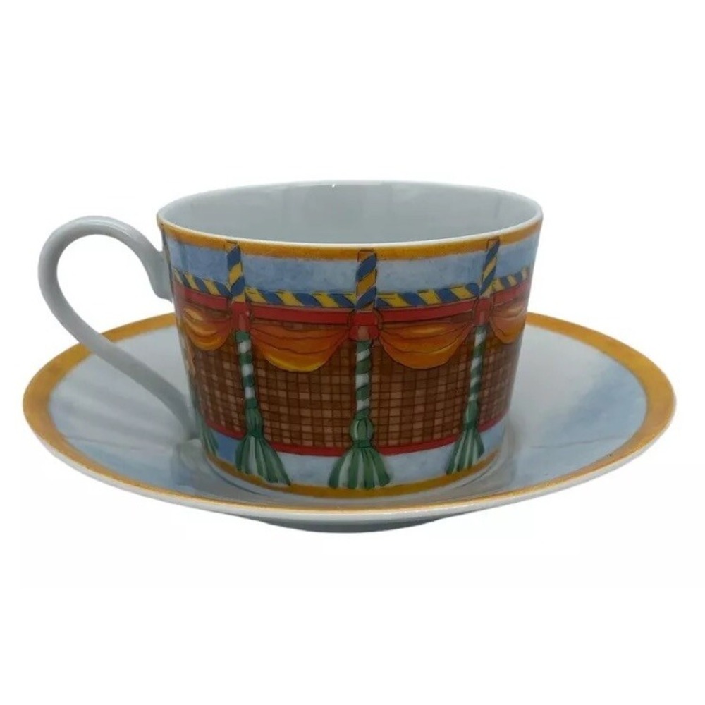 Williams-Sonoma "MONTGOLFIERE" 2 1/4" Cup &Saucer Porcelain New!!